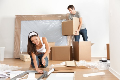 Commercial moving team planning an office relocation in Stockwell