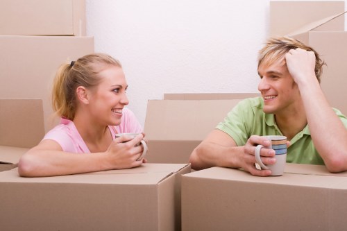 Moving team working in a Stockwell residential street